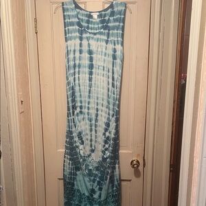 VENUS Blue Tie-Dye Maxi Dress